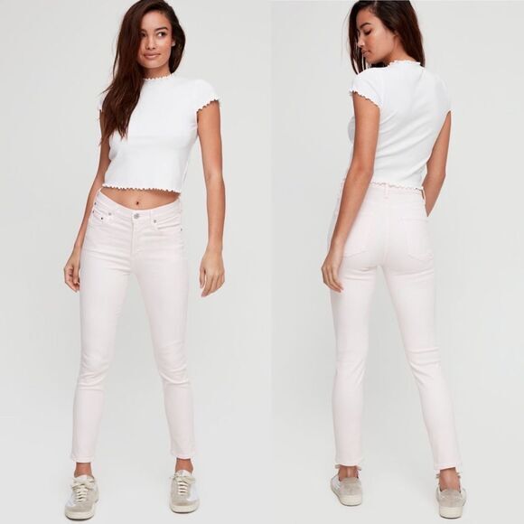 Citizens Of Humanity Rocket Crop High‎ Rise Skinny 25 Rosewater Pink NWT - Picture 1 of 8